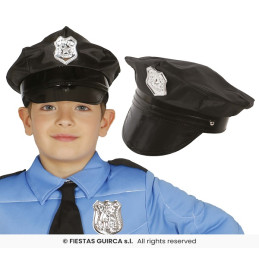 Cappello Poliziotto Nero Bambino