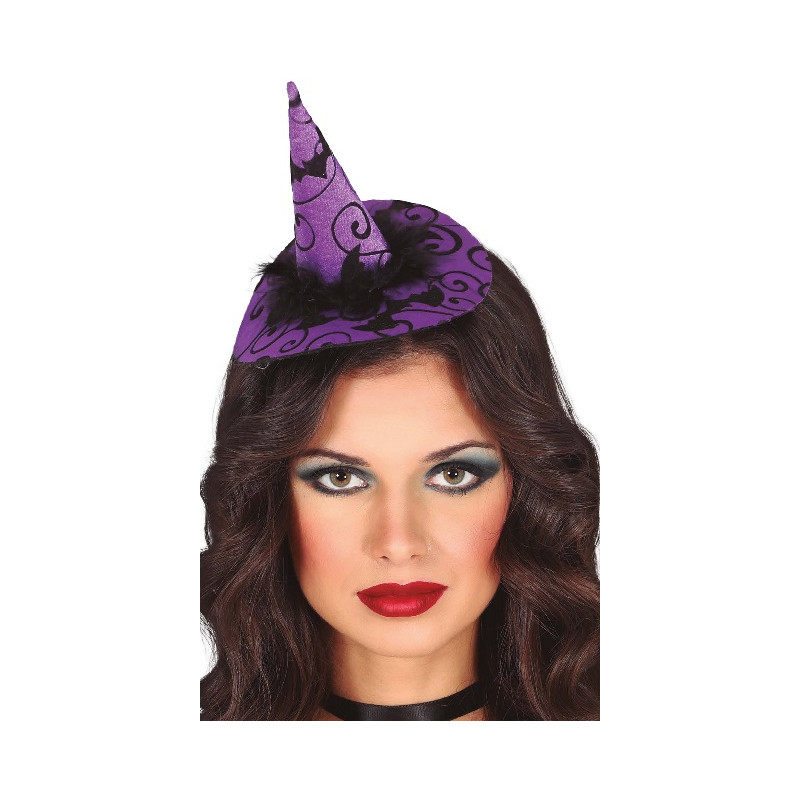 Cappello Strega Mini Viola con cerchietto