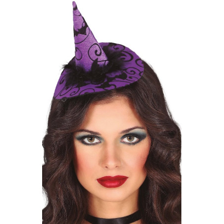 Cappello Strega Mini Viola con cerchietto