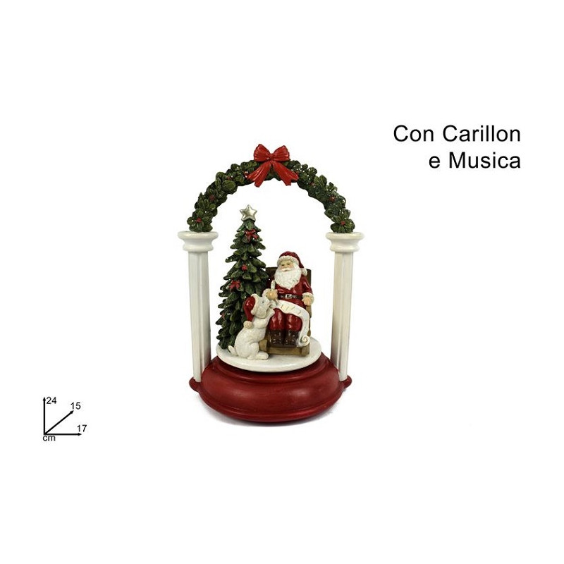 Carillon Babbo Natale in resina