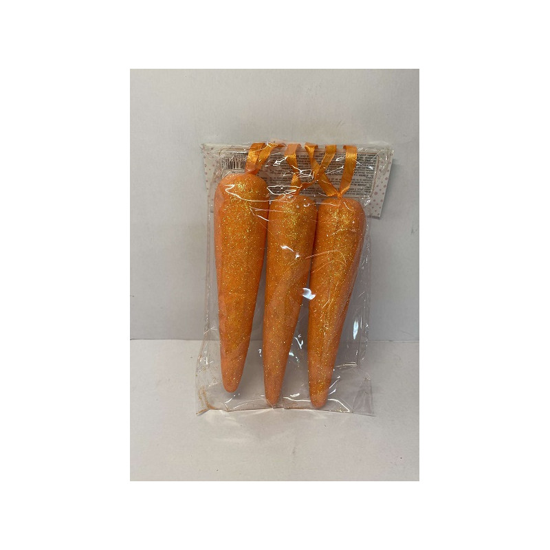 Carota Glitterata da appendere 14 cm (cf. 3 pz)
