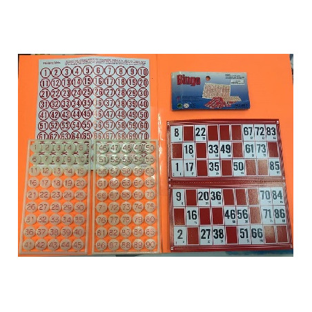 Cartelle Tombola con numeri in plastica