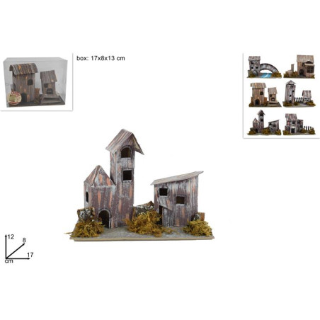 Casetta per presepe 12x17x8 cm - 6 mod ass