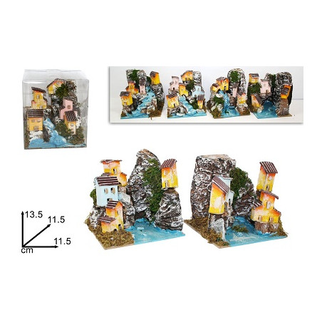 Casetta per presepe 13,5x11,5x11,5 cm in box