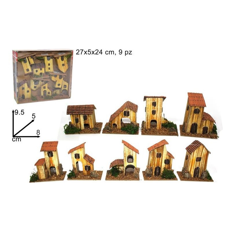 Casetta per presepe 9,5X5X8 cm - 9 mod ass