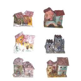 Casetta per presepe 9x5x7 cm (cf. 6 pz)
