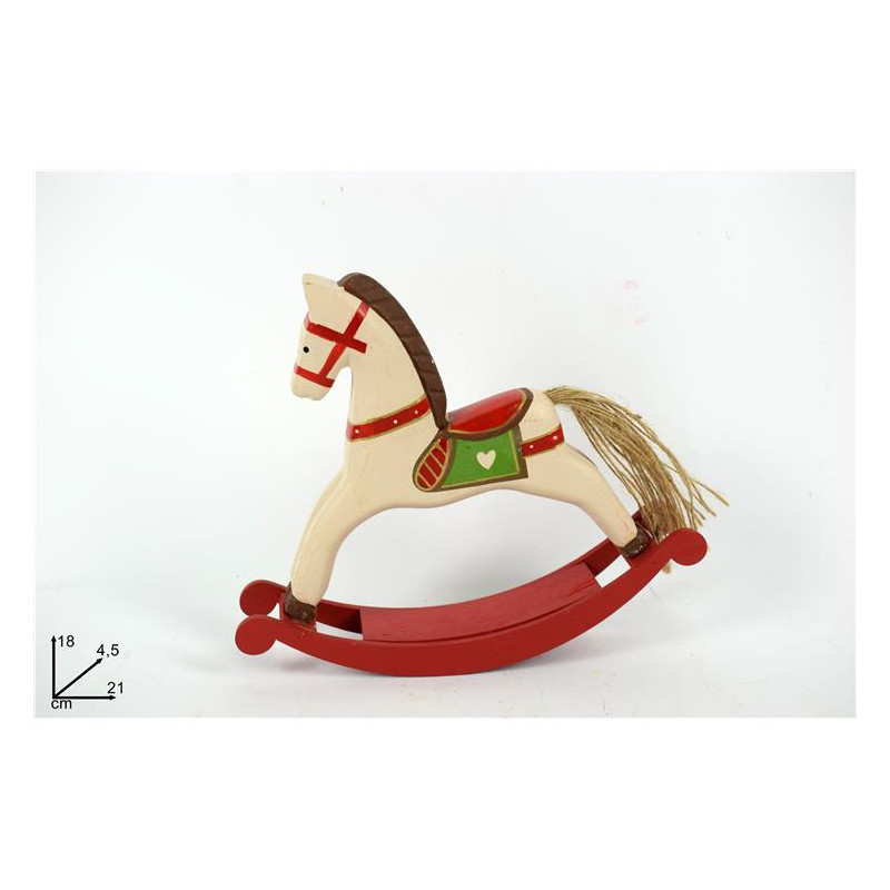 Cavallo a Dondolo in legno 18x21 cm