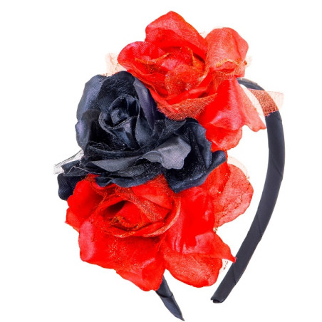 Cerchietto con Rose Rosse e Nere