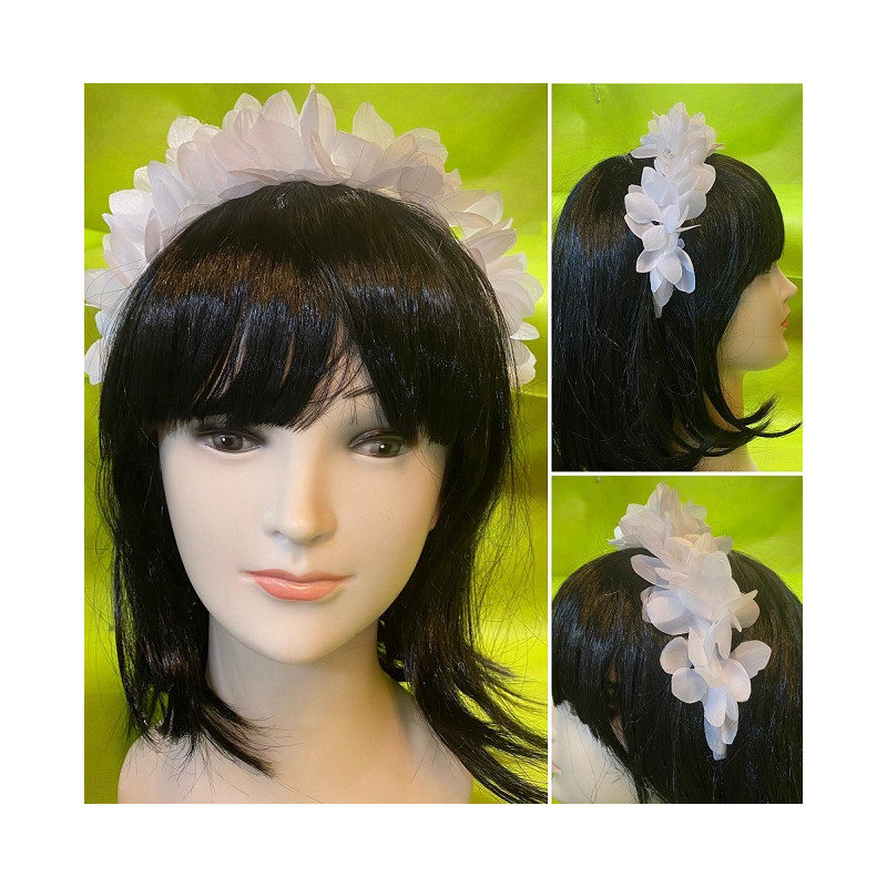 Cerchietto Hawai Fiori Bianchi