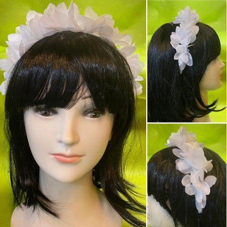 Cerchietto Hawai Fiori Bianchi