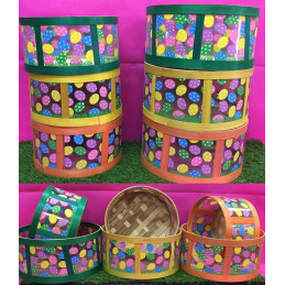 Cestino Tondo Decorato col ass (cf. 2 pz)