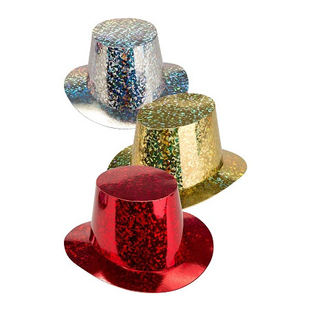 Cilindro Argento, Oro e Rosso Metallizzati in cartone