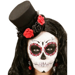 Cilindro Mini con rose Dia de los Muertos