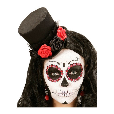 Cilindro Mini con rose Dia de los Muertos