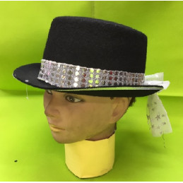 Cilindro Nero con fascia argento