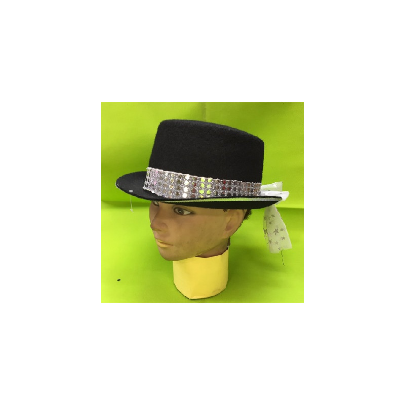 Cilindro Nero con fascia argento
