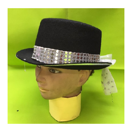 Cilindro Nero con fascia argento