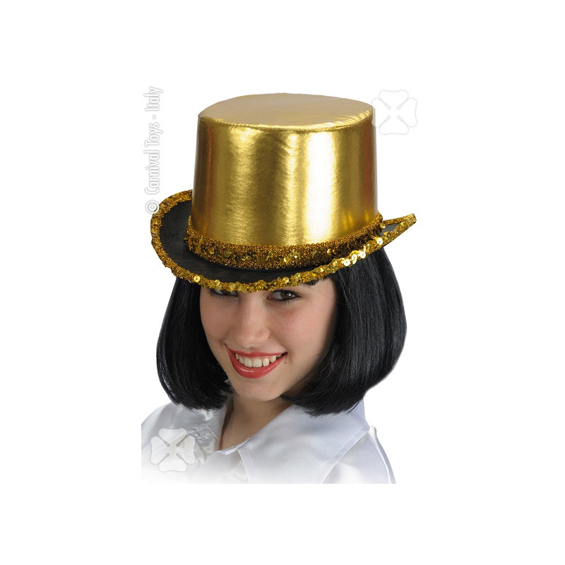 Cilindro Oro in Raso con pajlettes