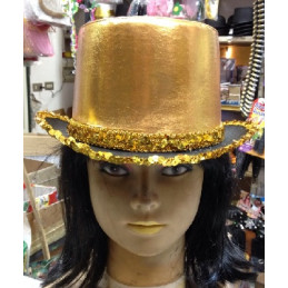 Cilindro Oro in Raso con pajlettes