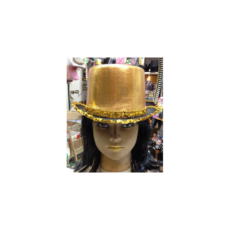 Cilindro Oro in Raso con pajlettes