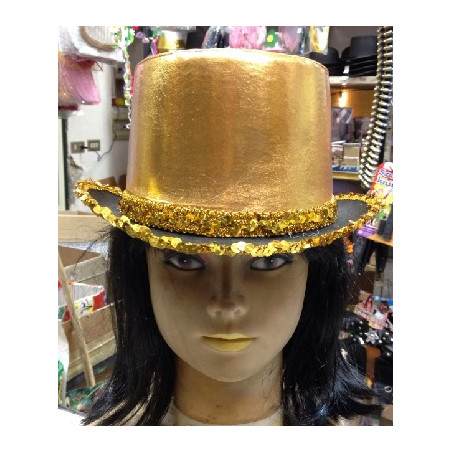 Cilindro Oro in Raso con pajlettes