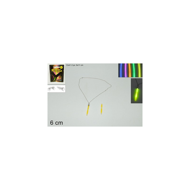Collana Fluo con 2 Pendenti luminosi