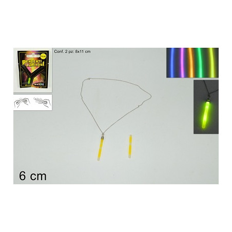 Collana Fluo con 2 Pendenti luminosi