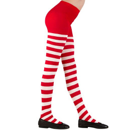 Collant Rigato Bianco/Rosso - Tg 4/6 anni