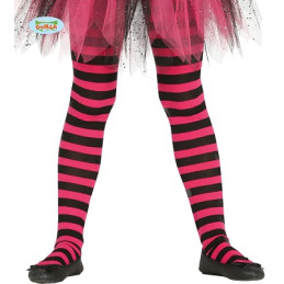 Collant Rigato Rosa/Nero - Tg 5/9 anni
