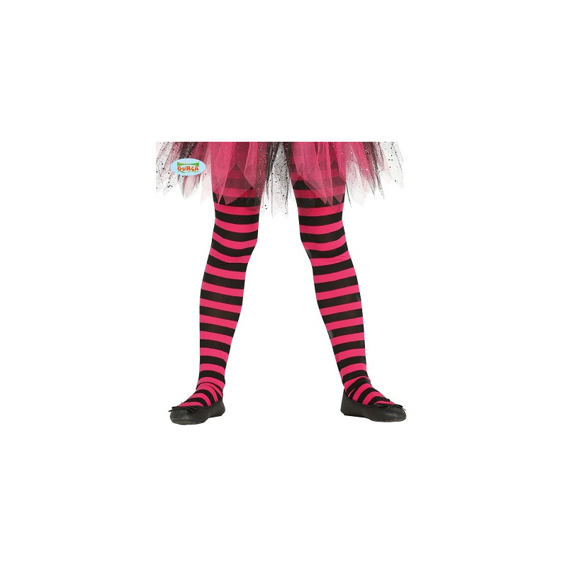 Collant Rigato Rosa/Nero - Tg 5/9 anni