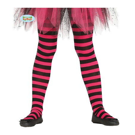 Collant Rigato Rosa/Nero - Tg 5/9 anni