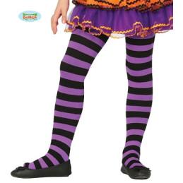 Collant Rigato Viola/Nero - Tg 5/9 anni