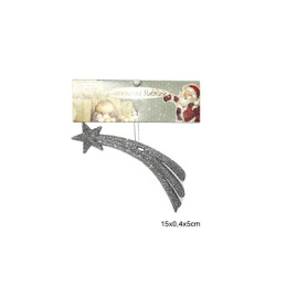 Cometa Argento glitter 15 cm