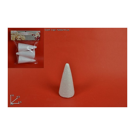 CONO in polistirolo 10 cm (cf. 3 pz)