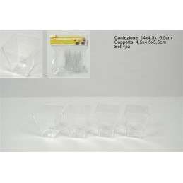 Coppette in plastica trasparente (cf. 4 pz)
