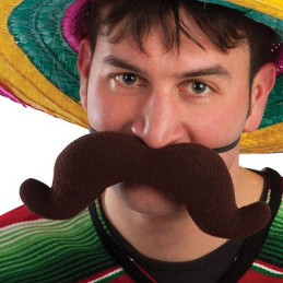 Baffi Marroni Maxi in tessuto