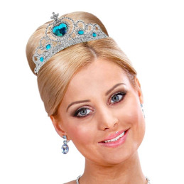 Corona Argento con gemme Azzurre