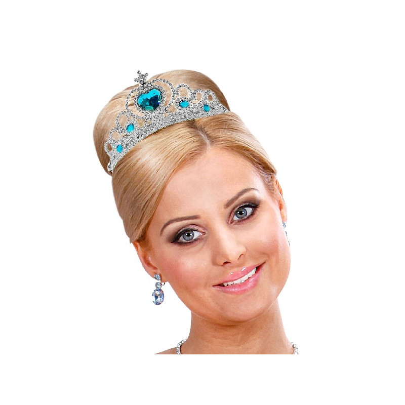 Corona Argento con gemme Azzurre
