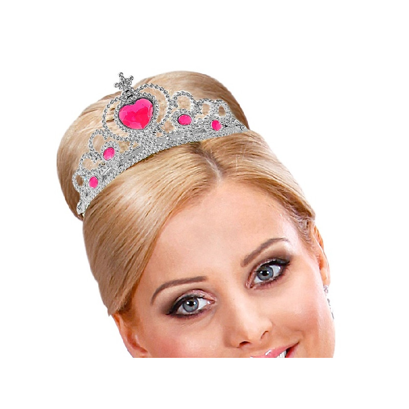 Corona Argento con gemme Rosa