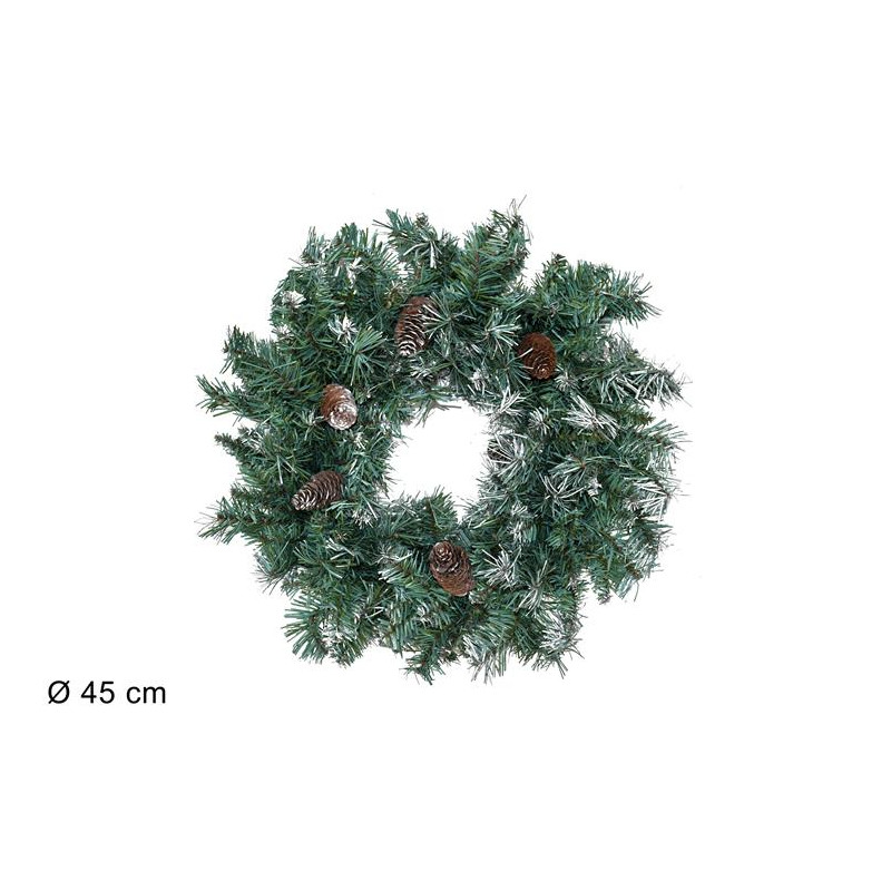 Corona Innevata con pigne 45 cm