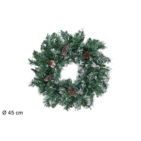 Corona Innevata con pigne 45 cm