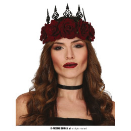 Corona Nera con fiori rossi