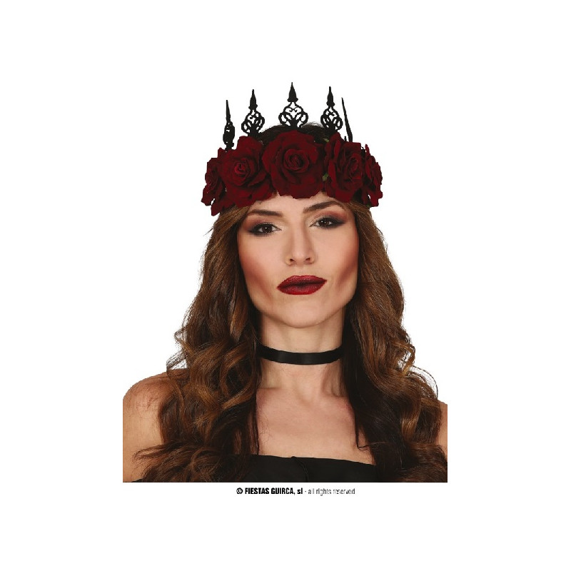 Corona Nera con fiori rossi