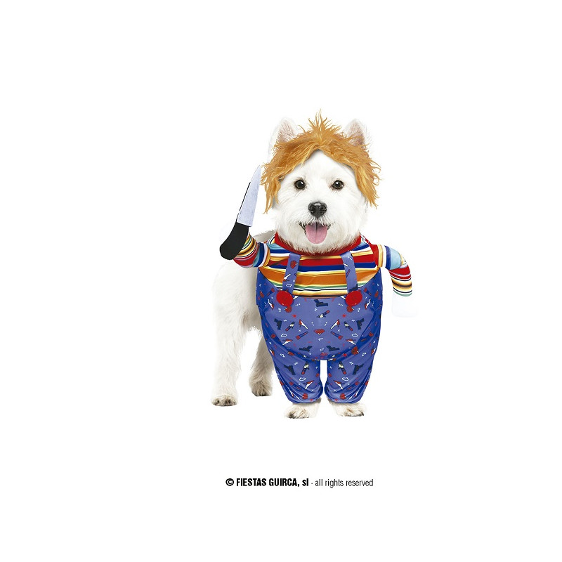 Costume BAMBOLA ASSASSINA CHUCKY per Cane - Tg M