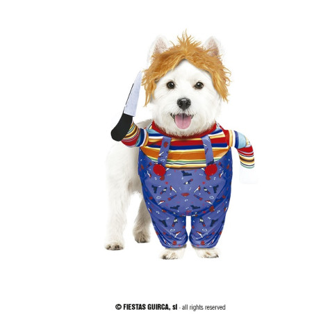 Costume BAMBOLA ASSASSINA CHUCKY per Cane - Tg M
