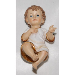 Bambino 10 cm vestito mani aperte in resina dispinto a mano
