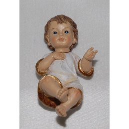 Bambino 6 cm vestito mani aperte in resina dipinto a mano