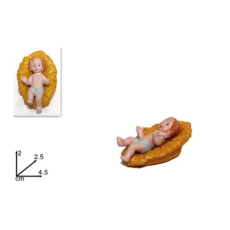 Bambino con culla - 10 cm (mod antico)