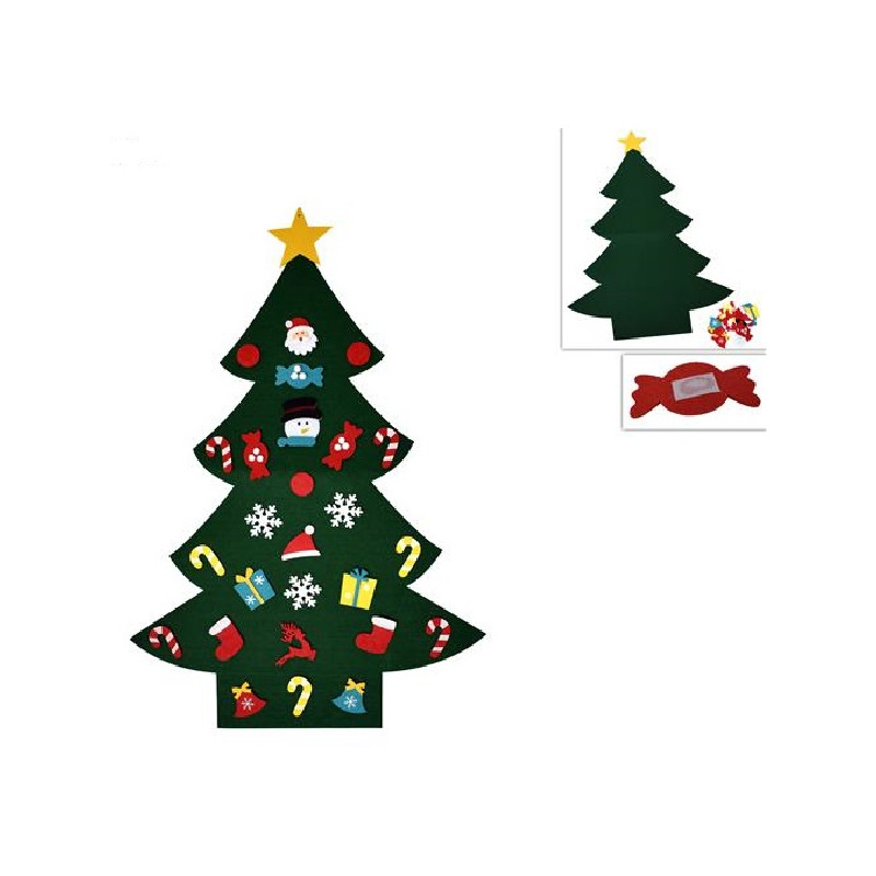 Albero con decori 90 cm in feltro