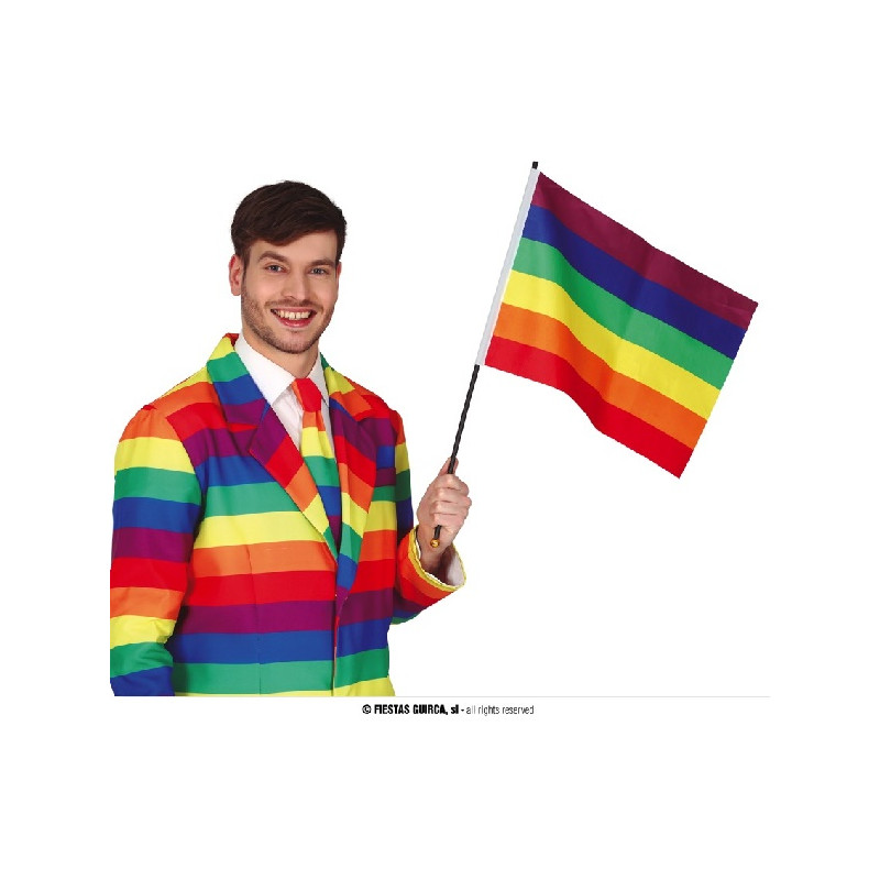 Bandiera 30x45 ARCOBALENO PACE con asta